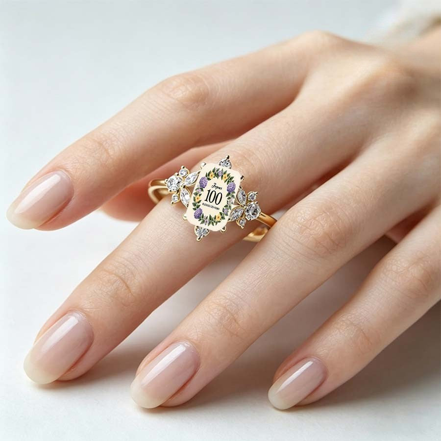 Floral Wreath 100th Celebration Ring