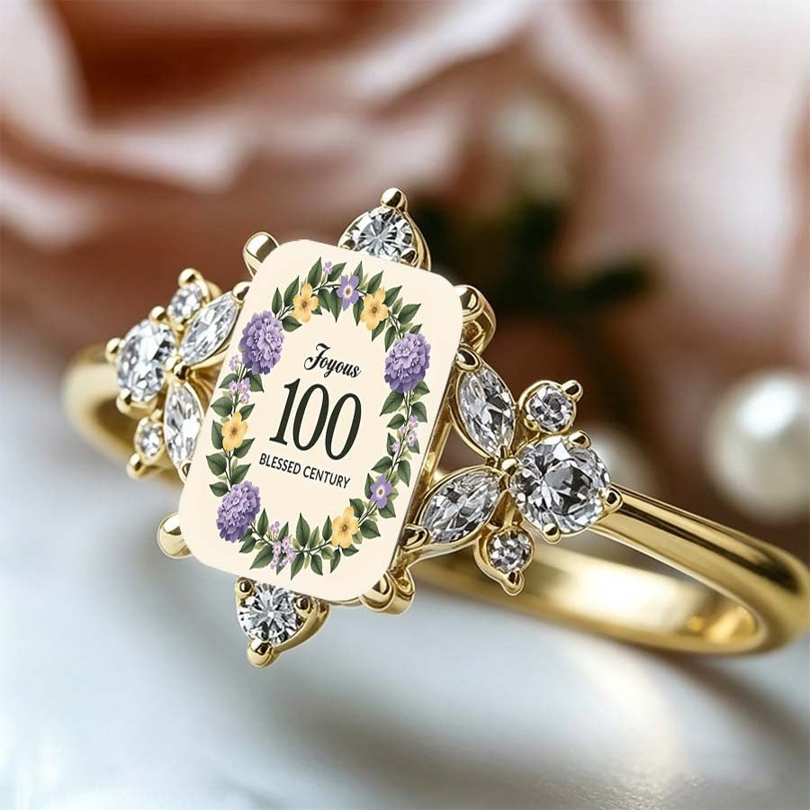 Floral Wreath 100th Celebration Ring