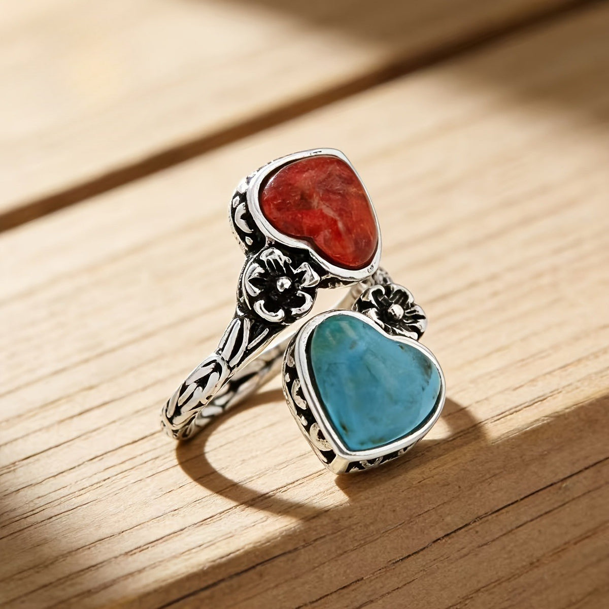 Dual Heart Stone Ring