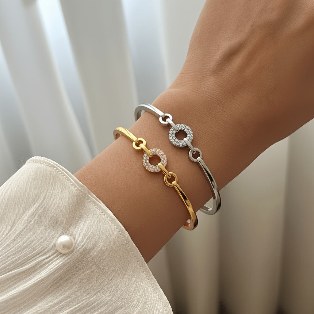 Crystal Circle Link Bracelet