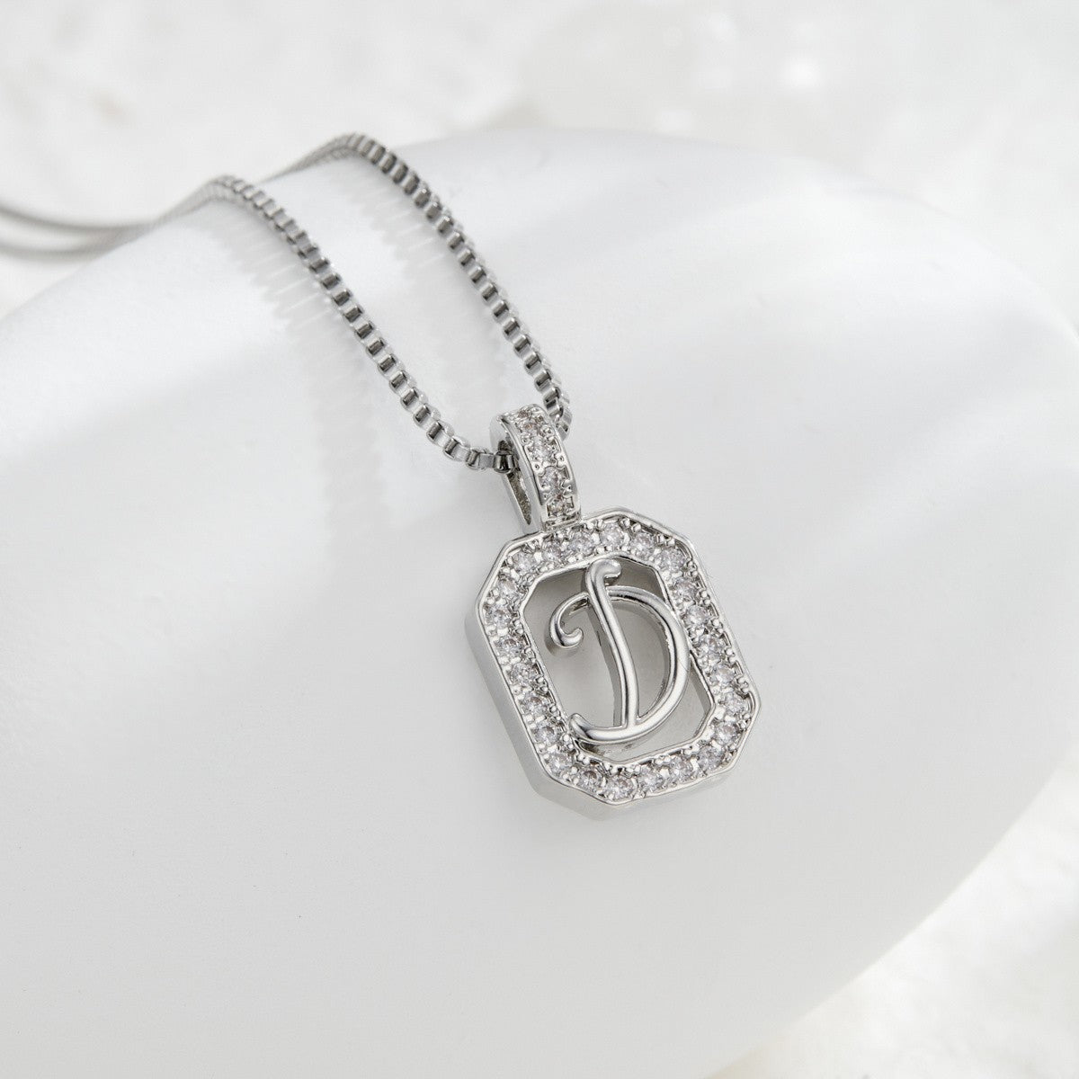 Crystal Initial Octagon Necklace