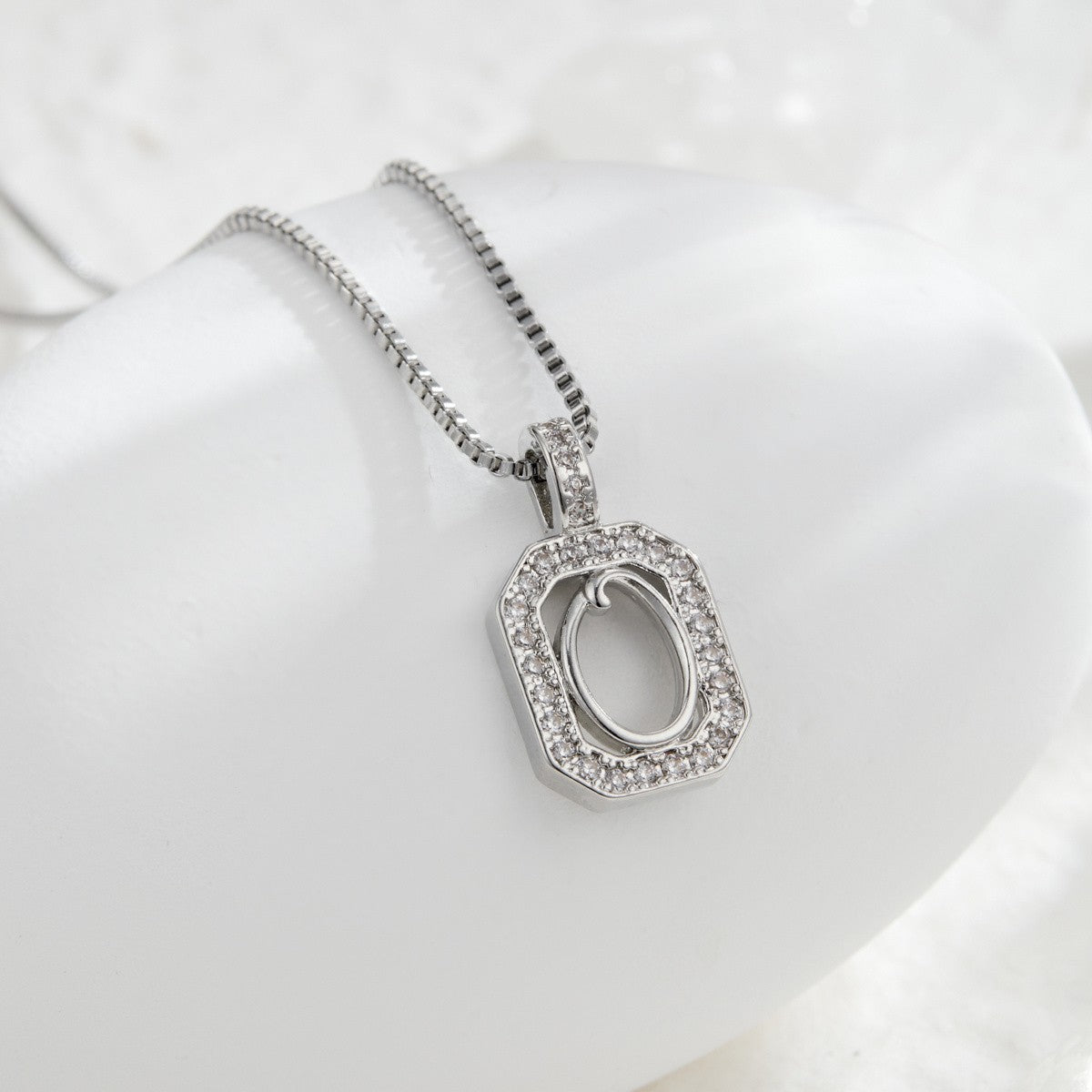 Crystal Initial Octagon Necklace