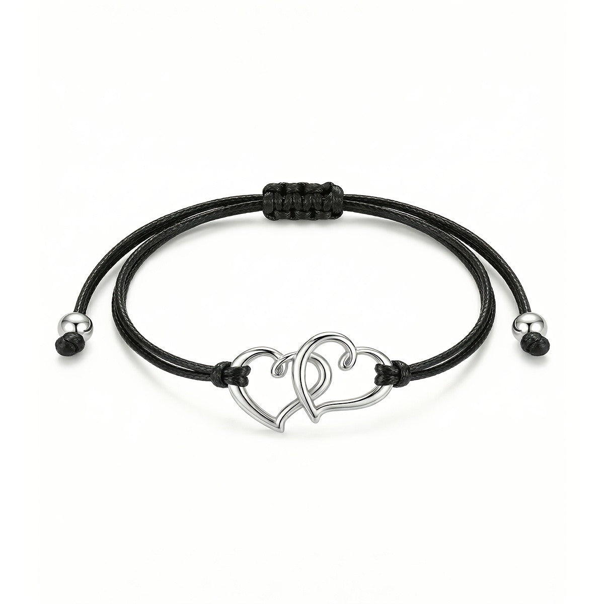 Intertwined Heart Adjustable Anklet