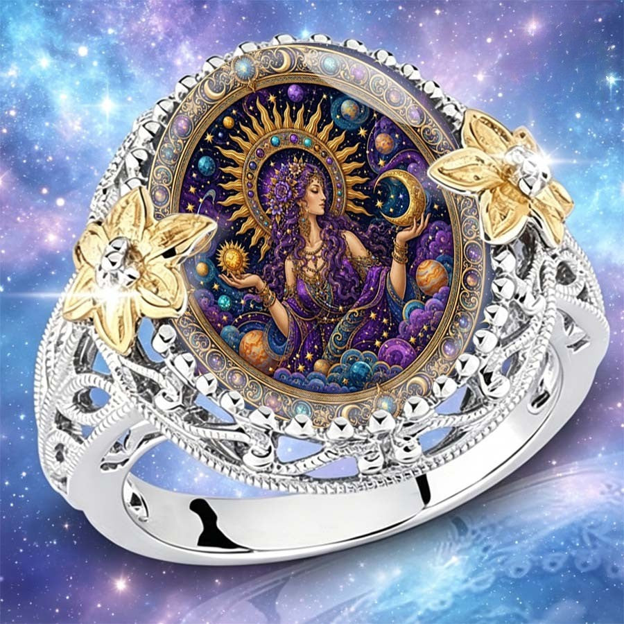 Celestial Goddess Statement Ring
