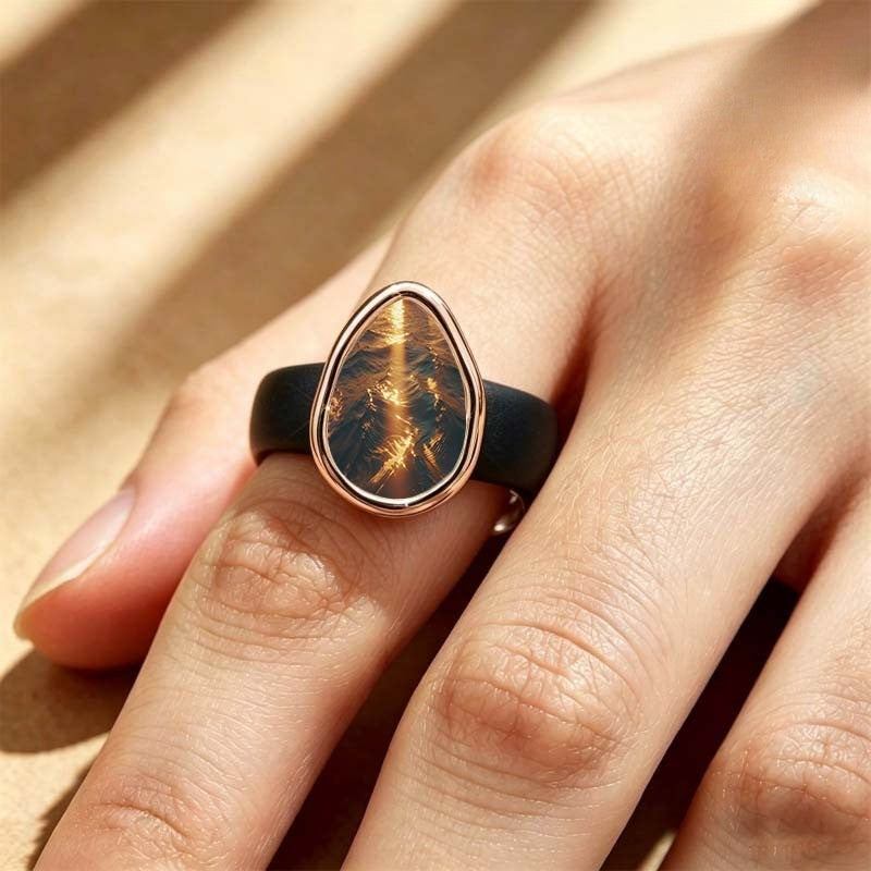 Ocean Glow Teardrop Ring