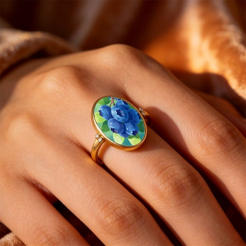 Blueberry Oval Ring