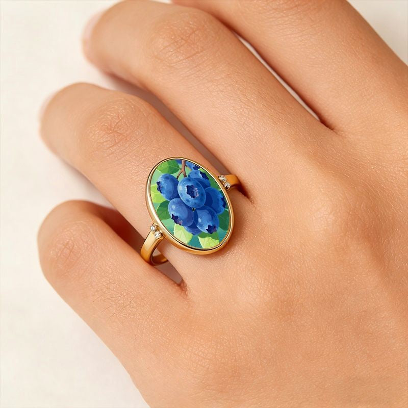 Blueberry Oval Ring