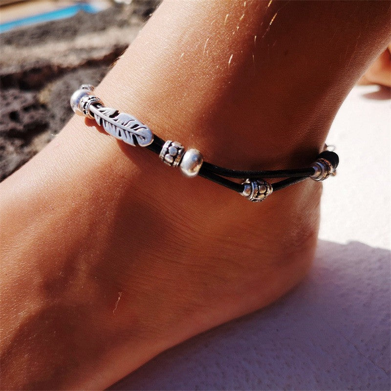 Feather Charm Anklet