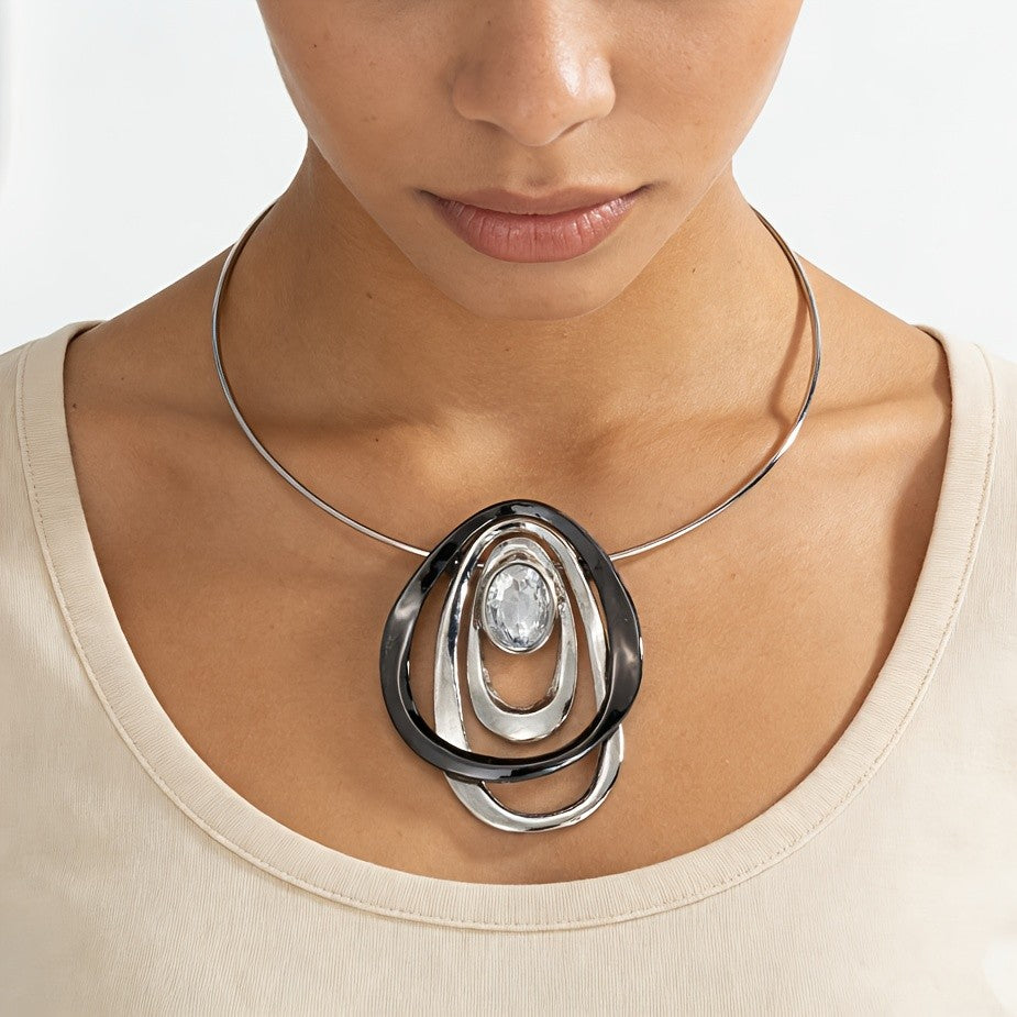Crystal Swirl Collar Pendant