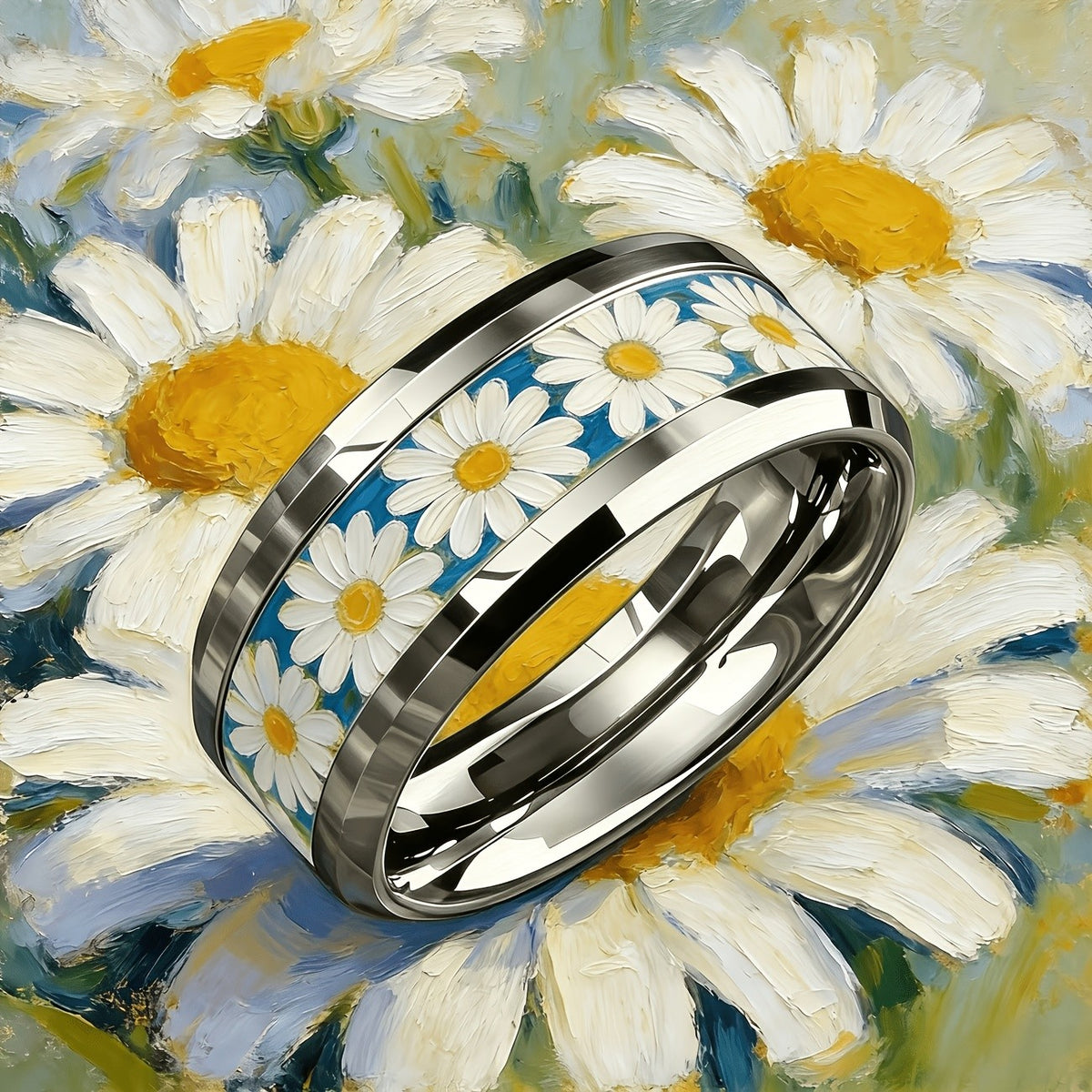 Daisy Floral Band Ring