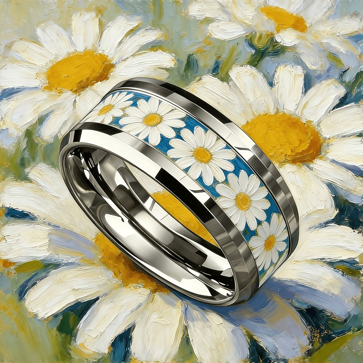 Daisy Floral Band Ring