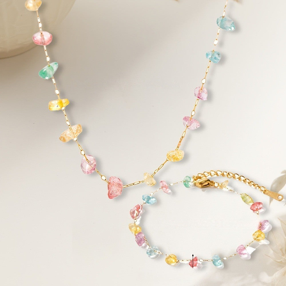 Multicolor Natural Stone Y-Necklace