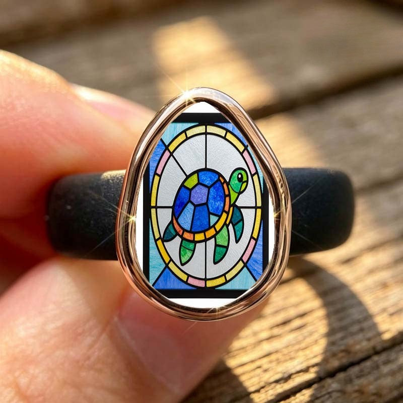 Stained Glass Turtle Ring