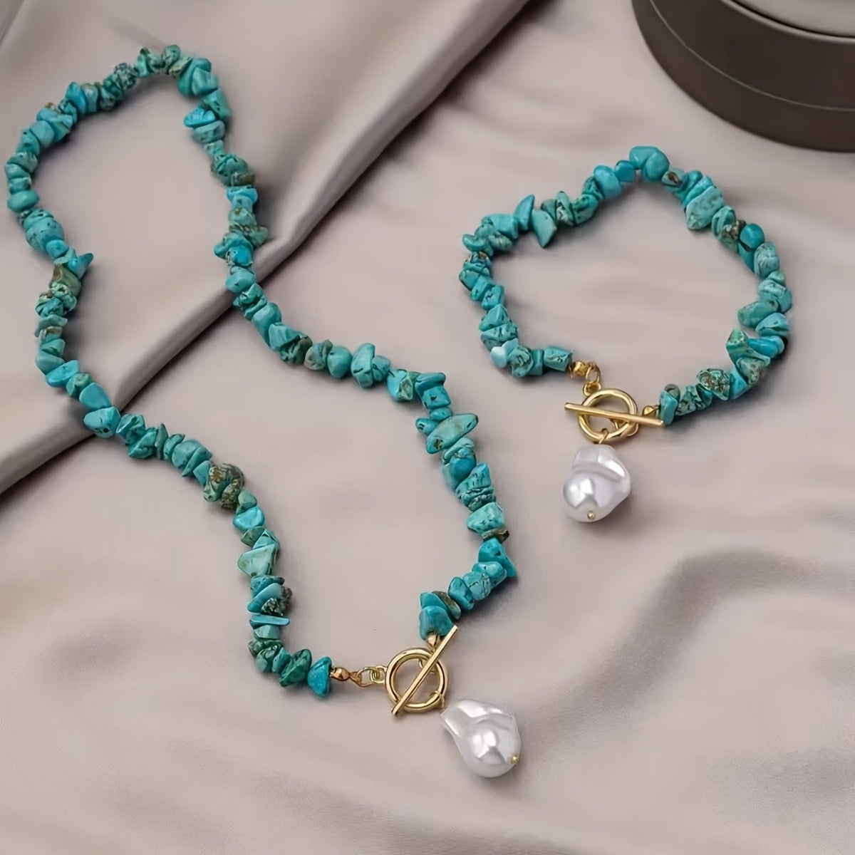 Turquoise Pearl Jewelry Set