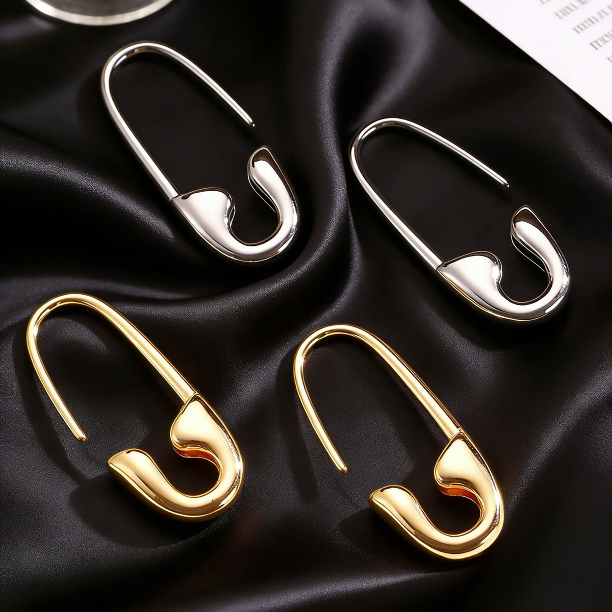 Safety Pin Hoop Earrings