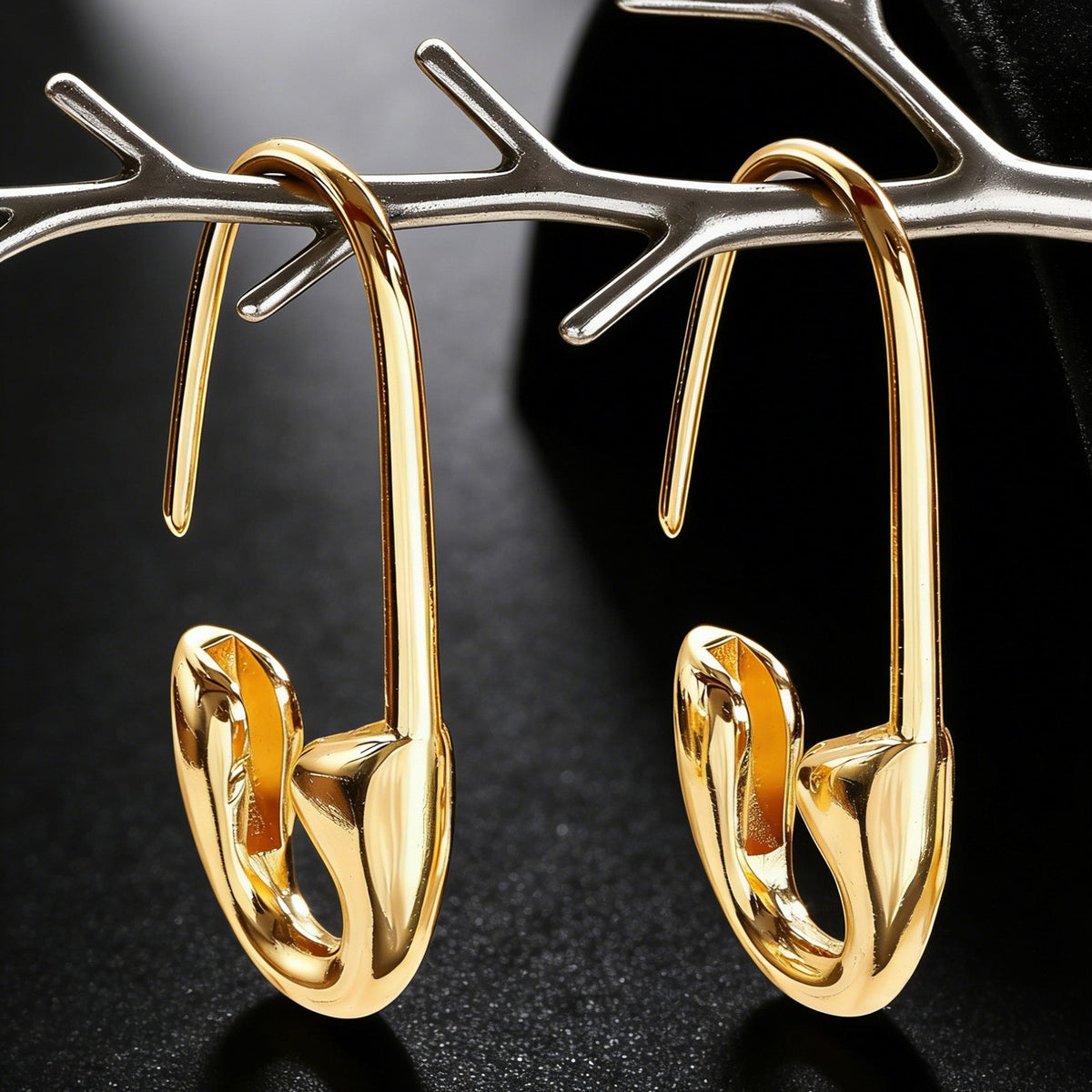 Safety Pin Hoop Earrings