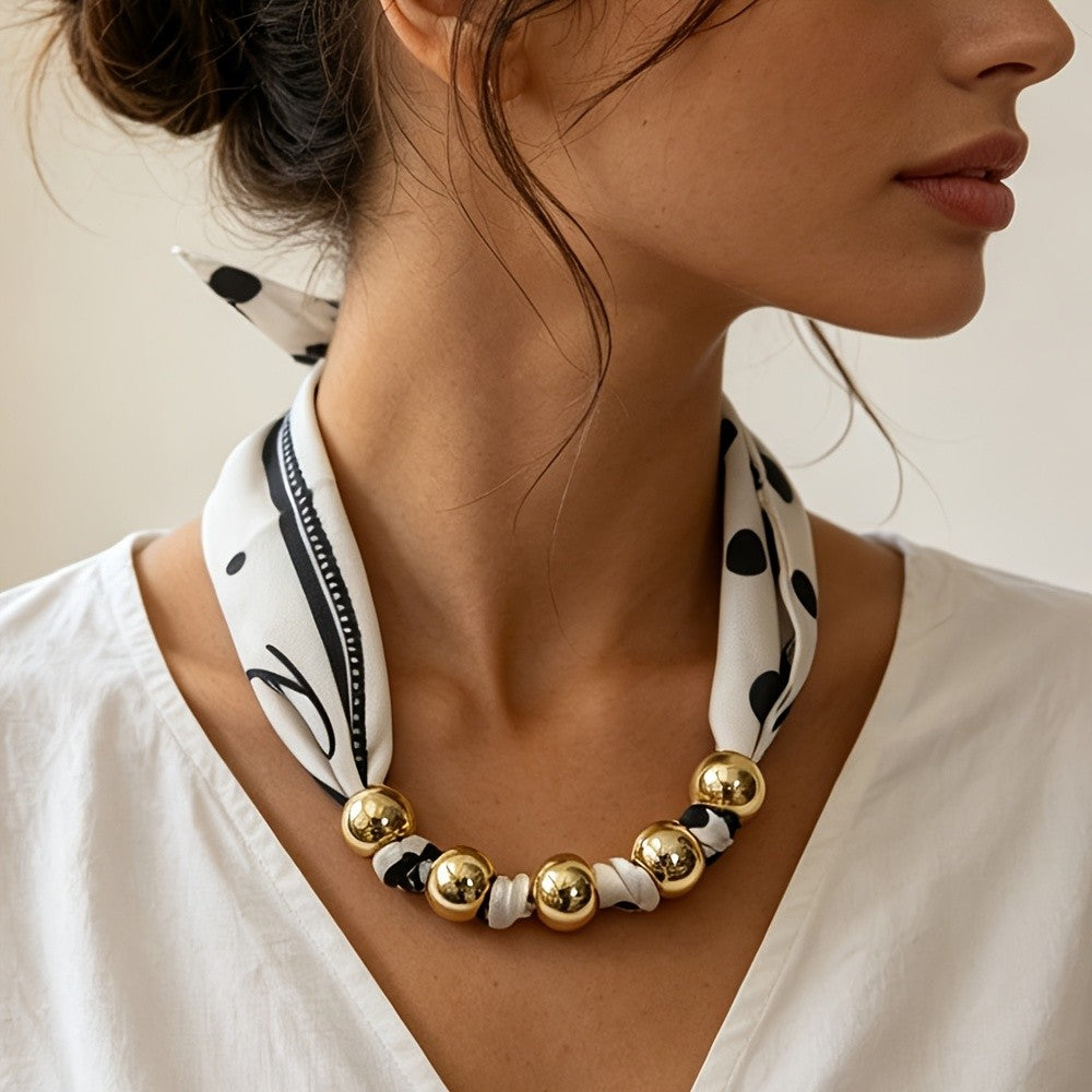 Paisley Beaded Scarf Necklace