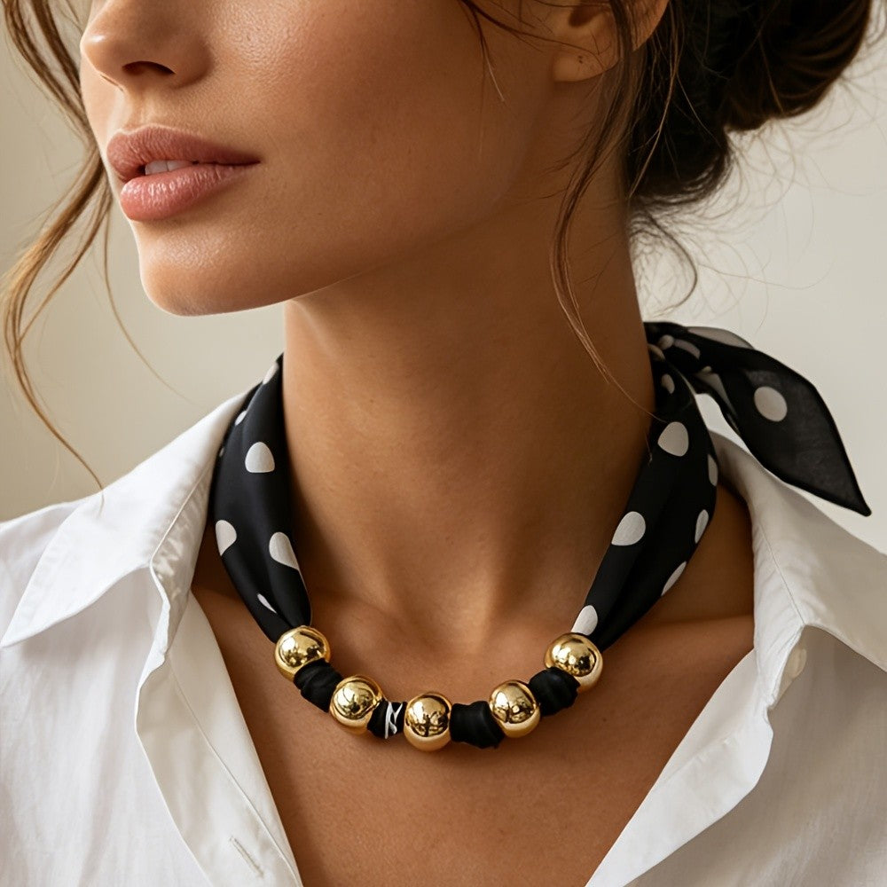 Paisley Beaded Scarf Necklace