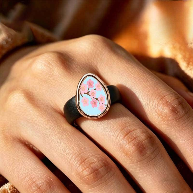 Sakura Blossom Teardrop Ring