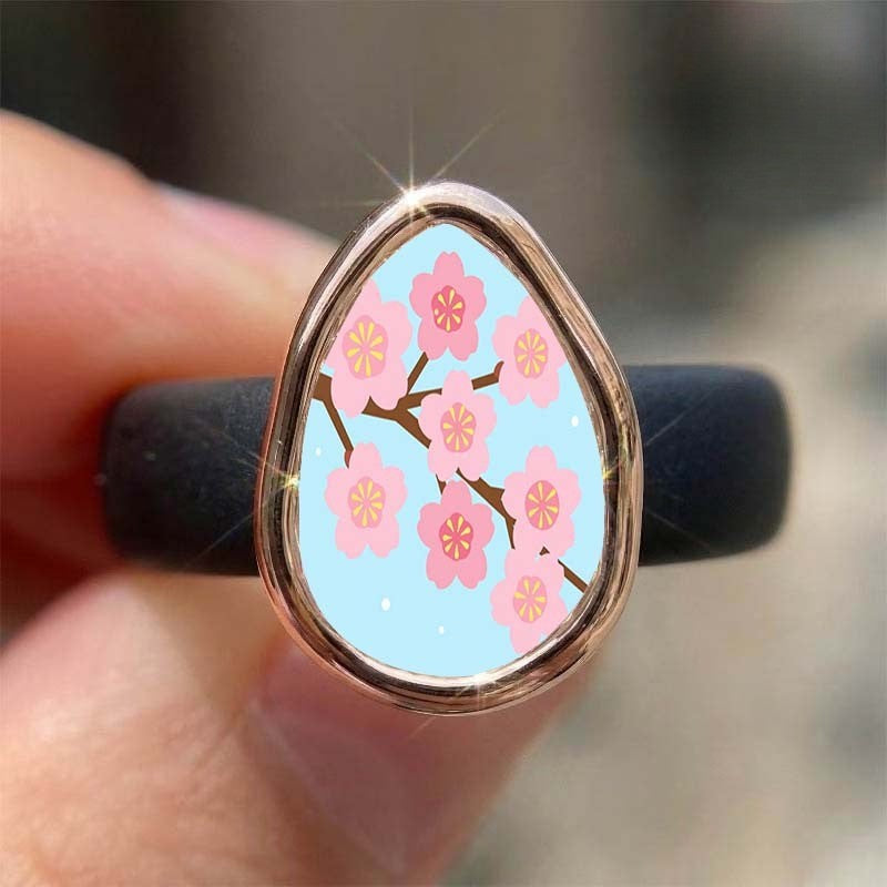 Sakura Blossom Teardrop Ring