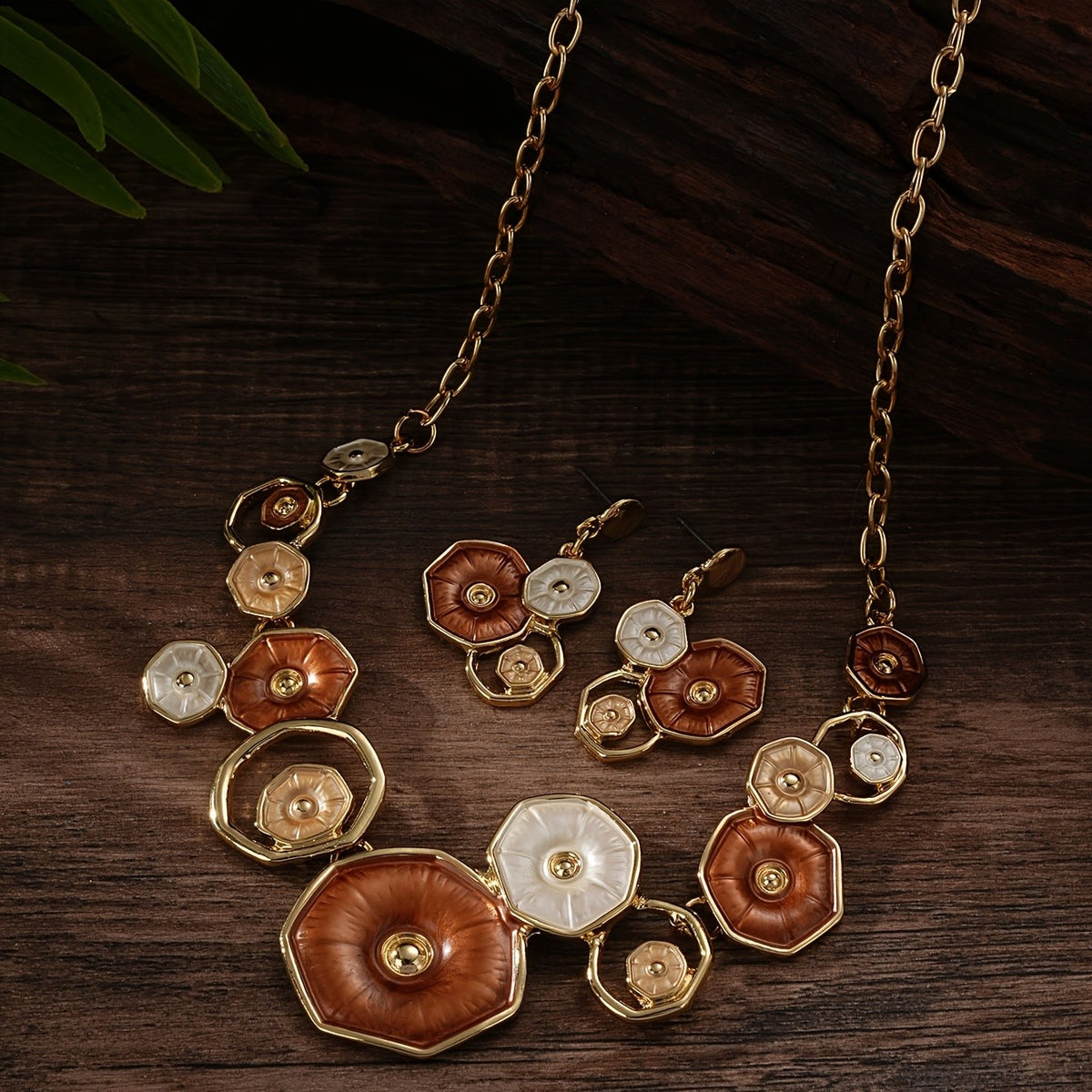 Geometric Flower Jewelry Set