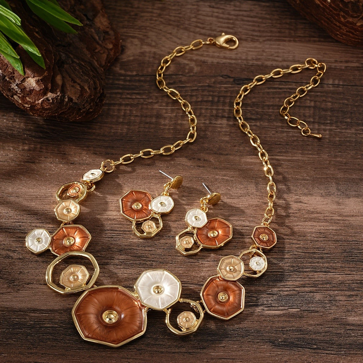 Geometric Flower Jewelry Set