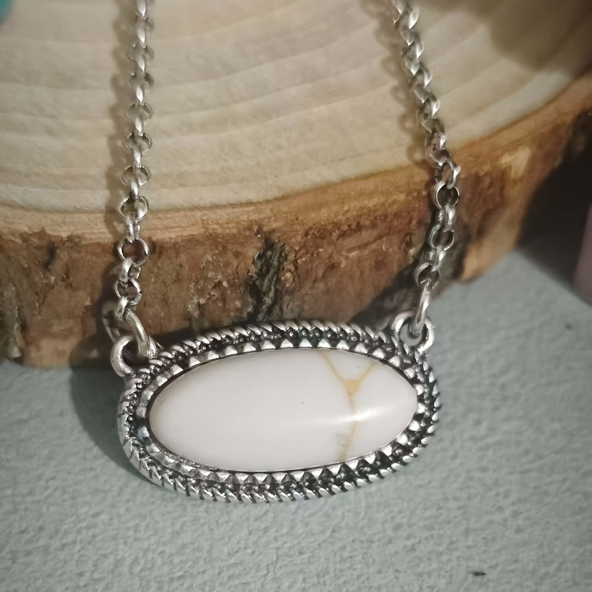 Turquoise Rope Edge Necklace