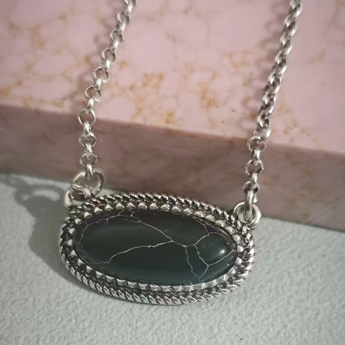 Turquoise Rope Edge Necklace