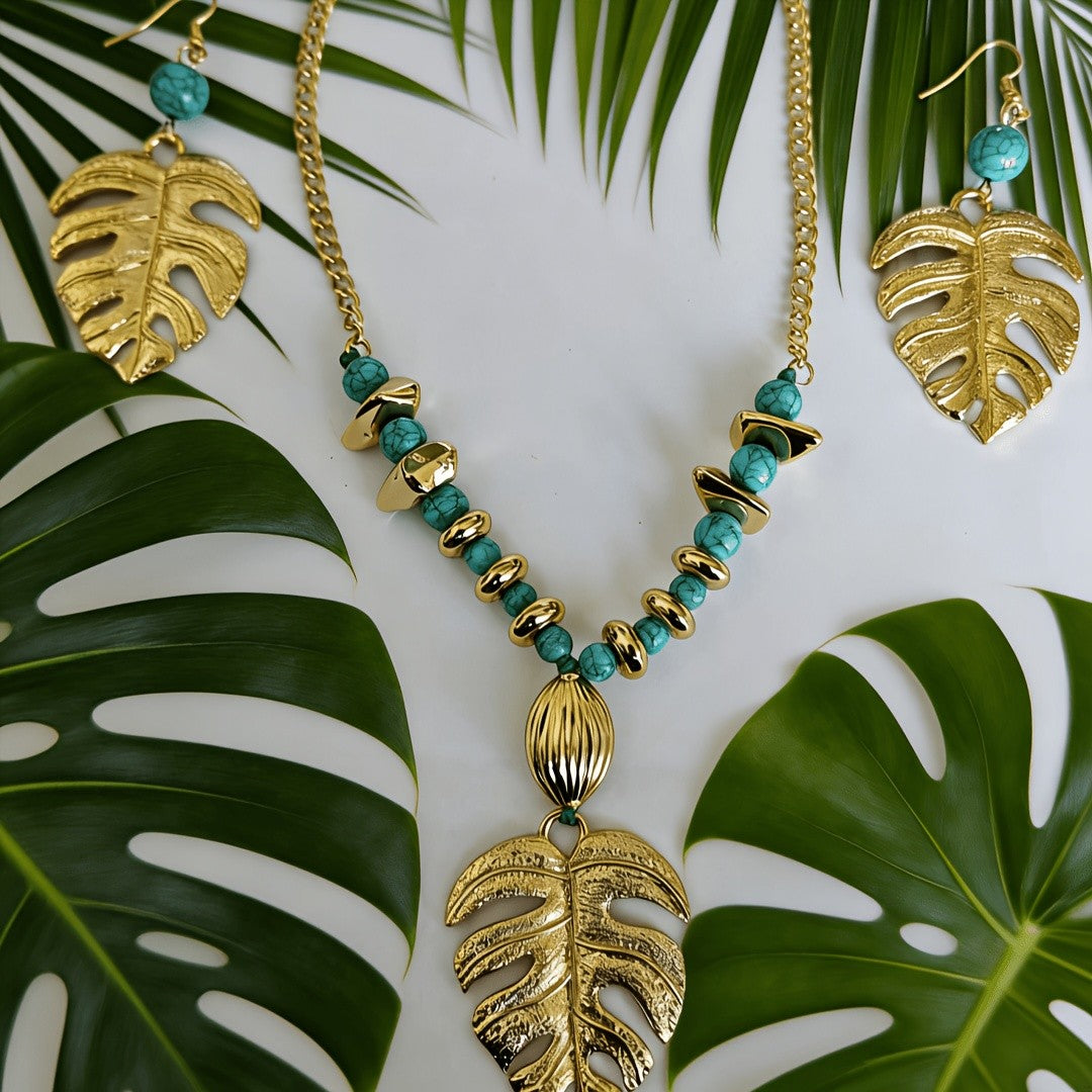 Monstera Leaf Jewelry Set