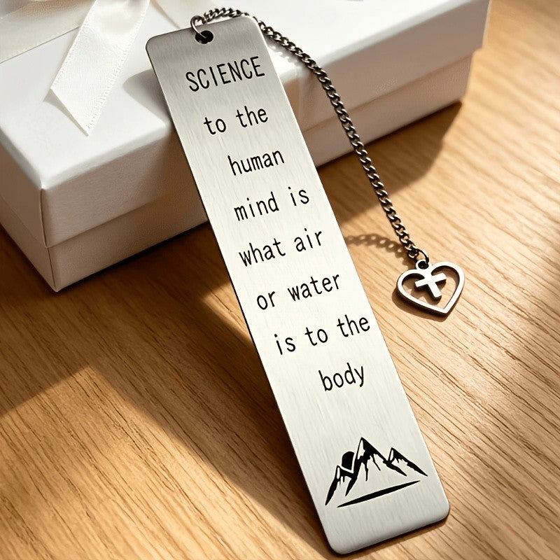 Mountain & Quote Stainless Steel Bookmark
