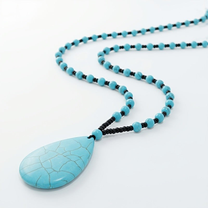 Turquoise Teardrop Pendant Necklace