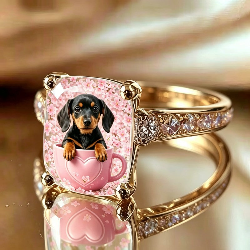 Dachshund Teacup Ring