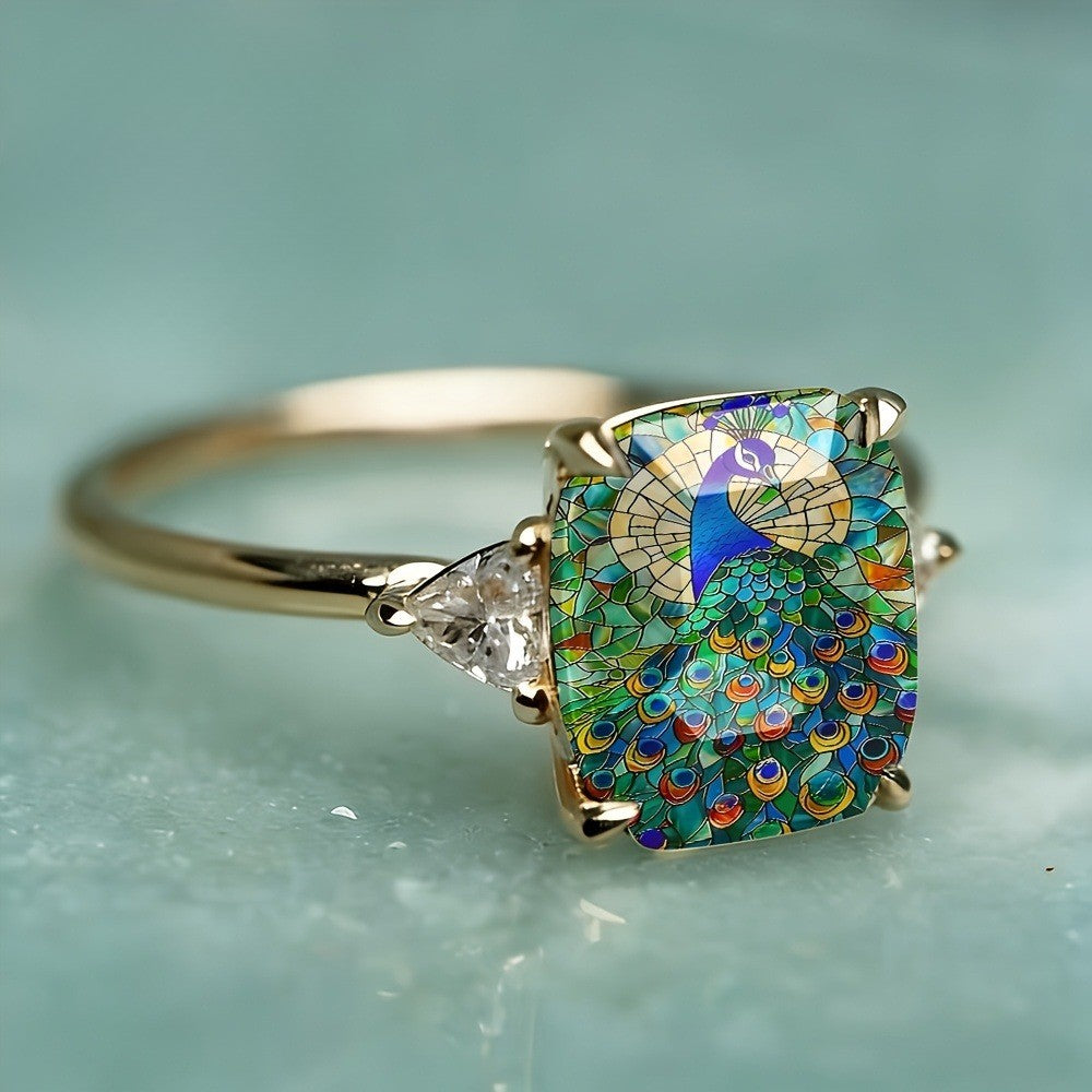 Colorful Peacock Ring