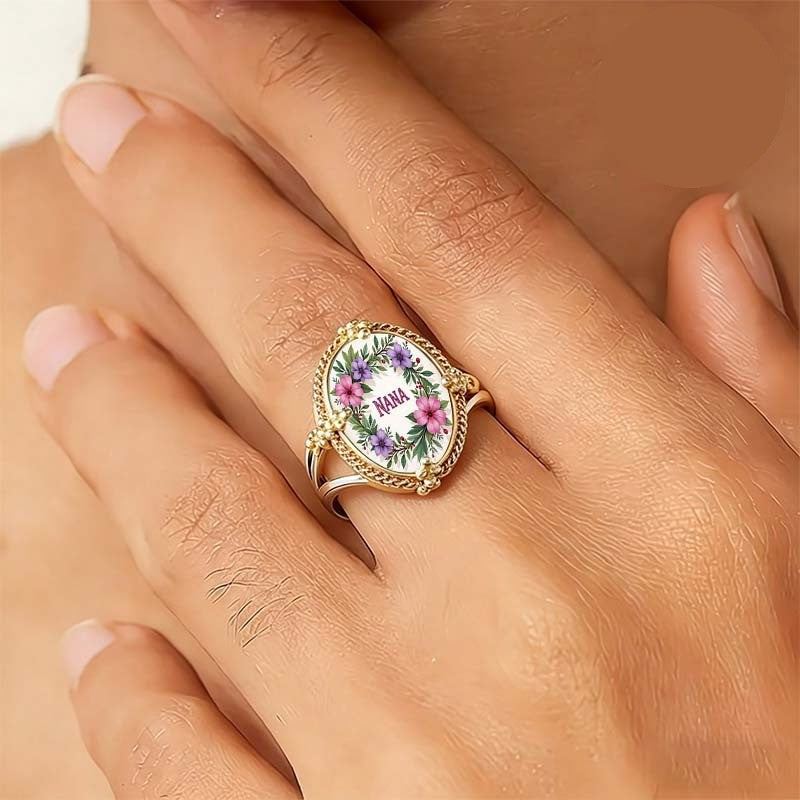 Floral Nana Oval Ring