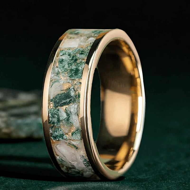 Green Marble Epoxy Ring