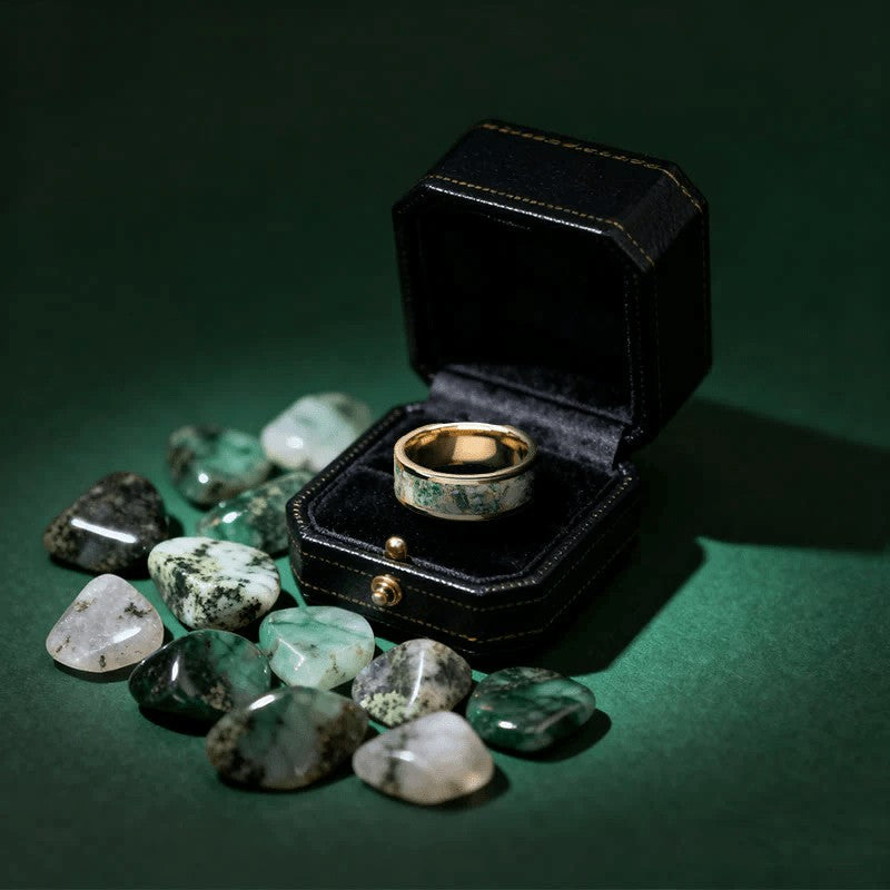 Green Marble Epoxy Ring