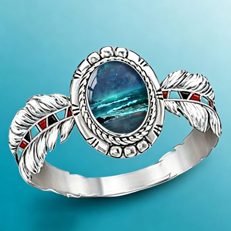 Ocean Wave Oval Ring