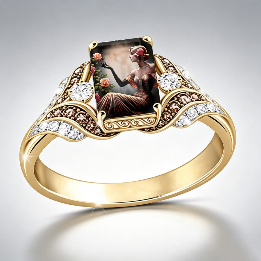 Rose Garden Portrait Square Ring