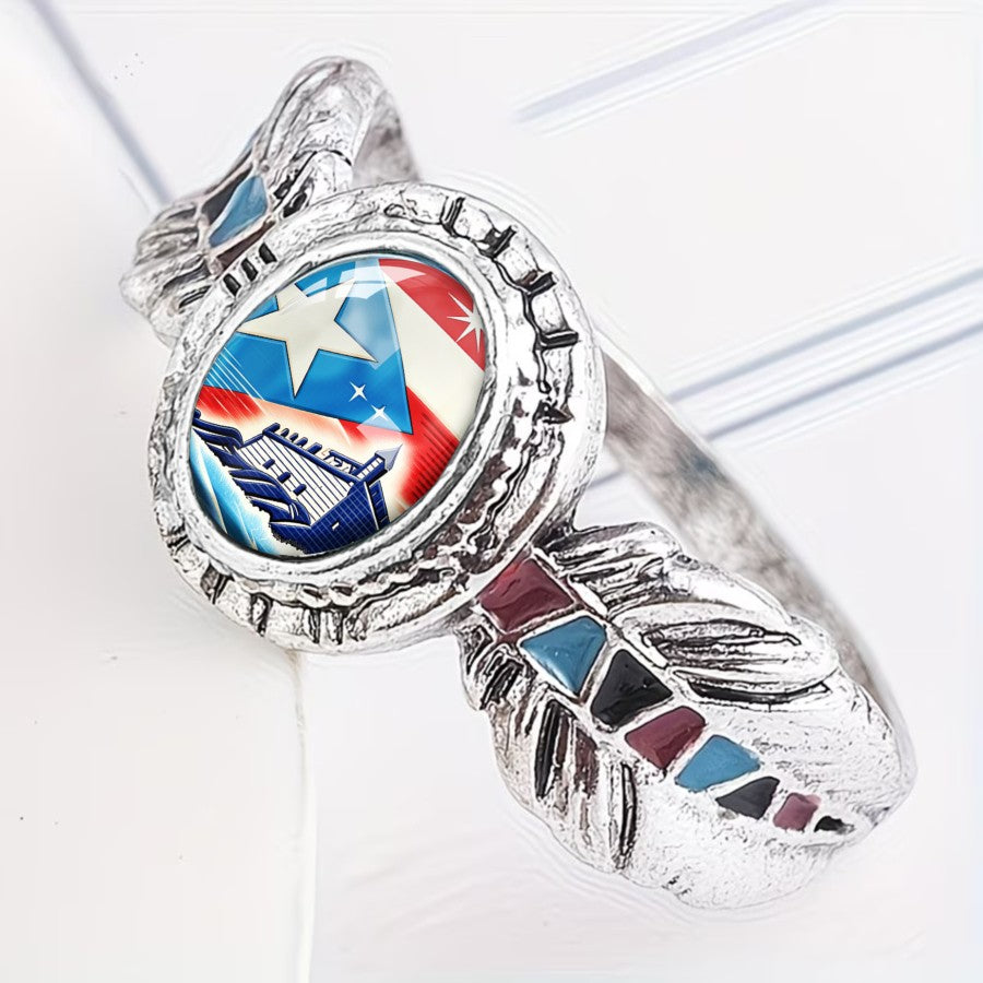 Puerto Rico Flag Oval Ring