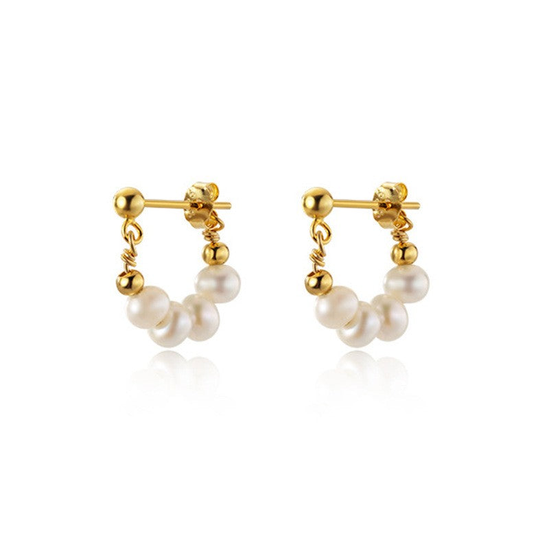 Baroque Pearl Circle Earrings