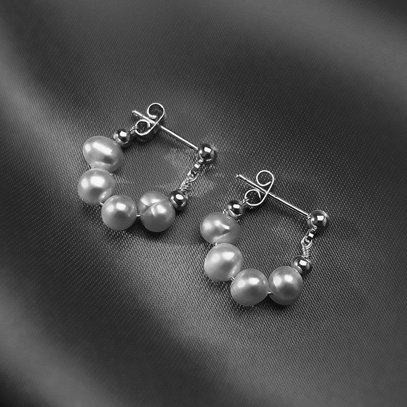 Baroque Pearl Circle Earrings