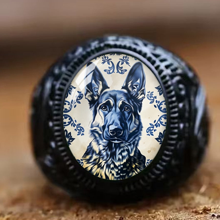German Shepherd Oval Ring