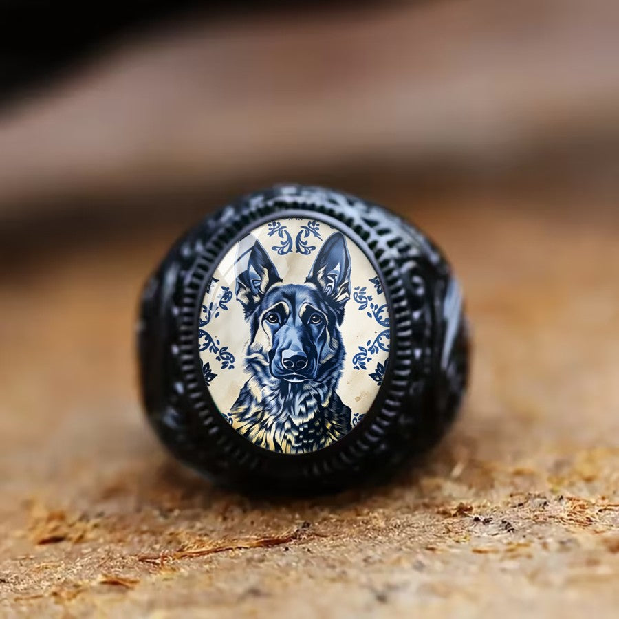 German Shepherd Oval Ring