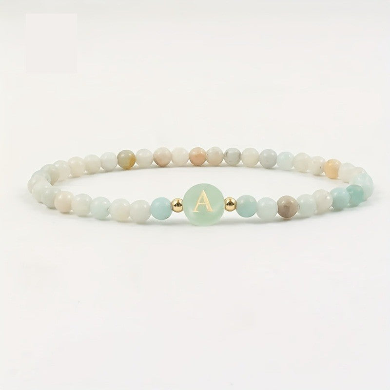 Pastel Stone Initial Bracelet