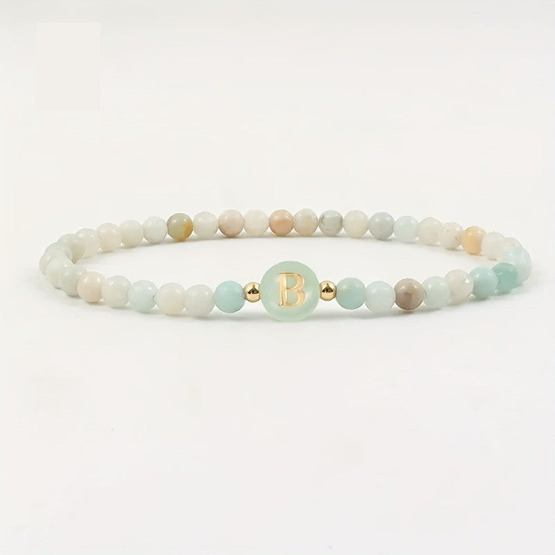 Pastel Stone Initial Bracelet