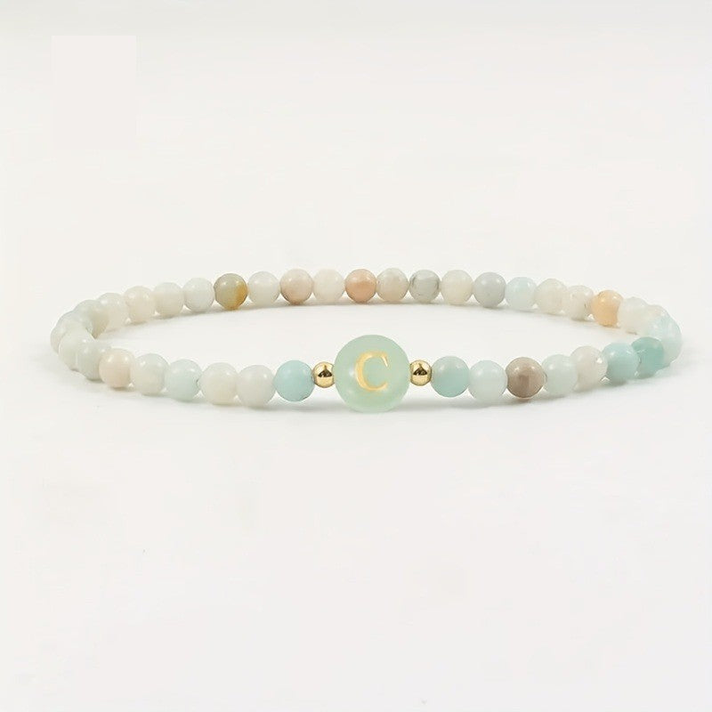 Pastel Stone Initial Bracelet