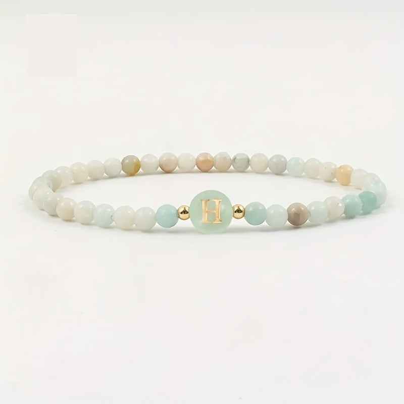 Pastel Stone Initial Bracelet