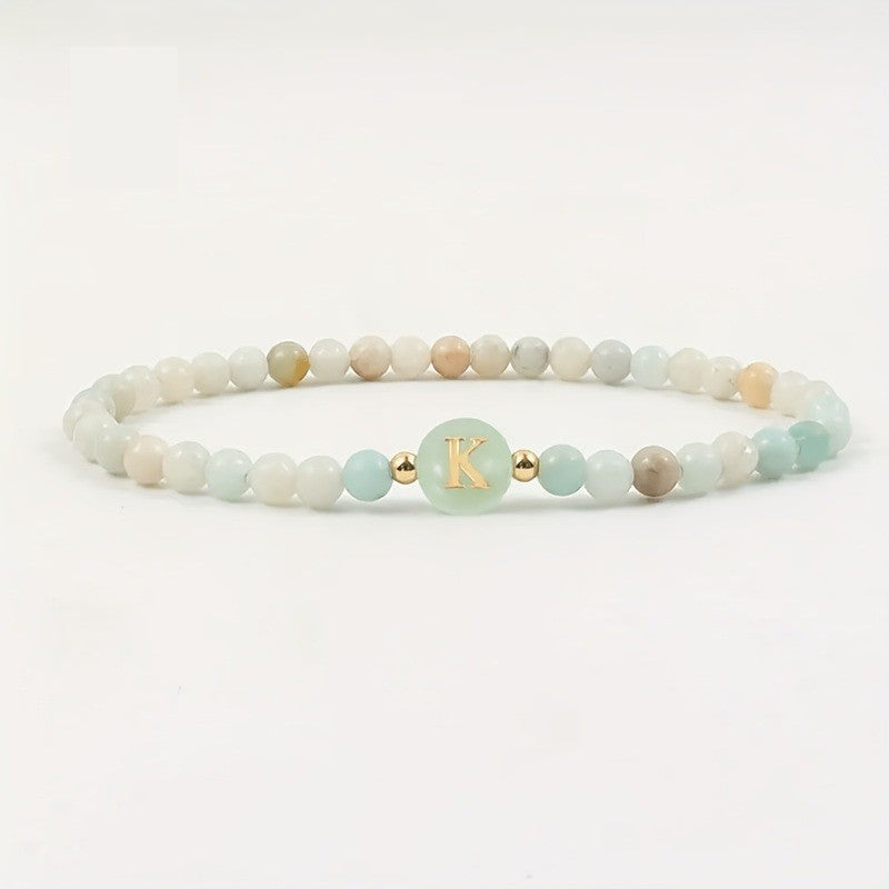 Pastel Stone Initial Bracelet