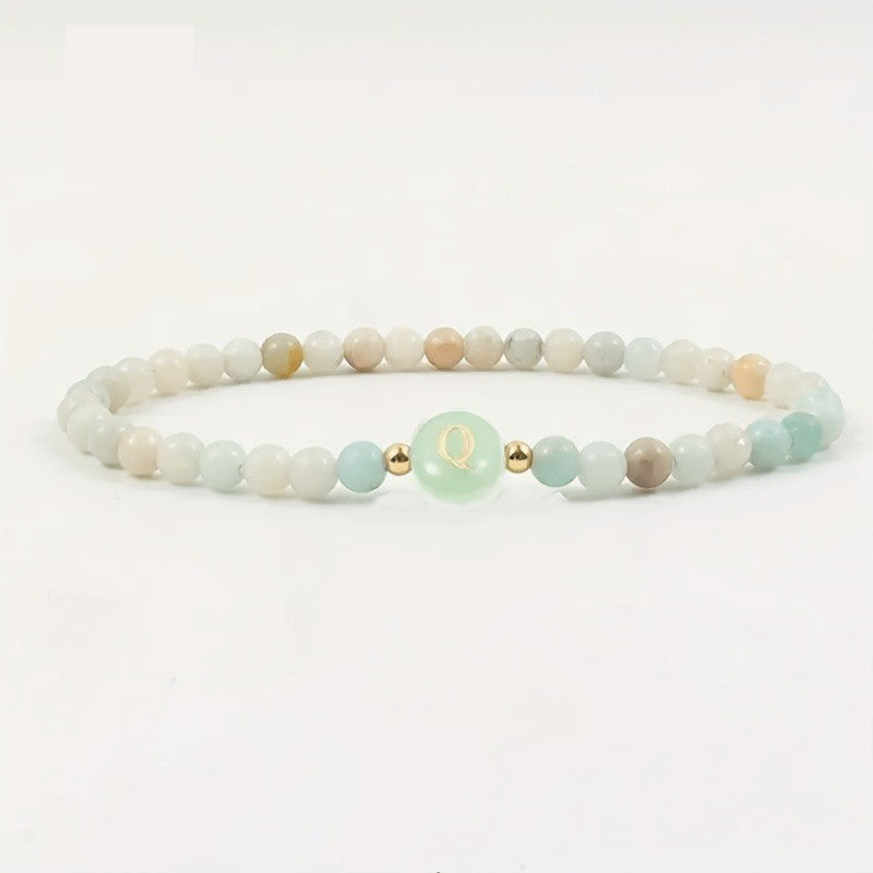 Pastel Stone Initial Bracelet