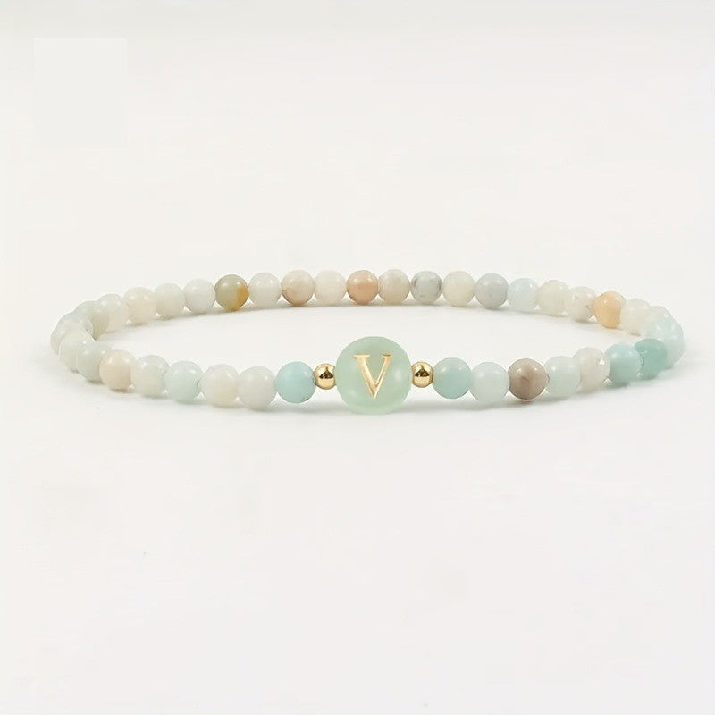Pastel Stone Initial Bracelet